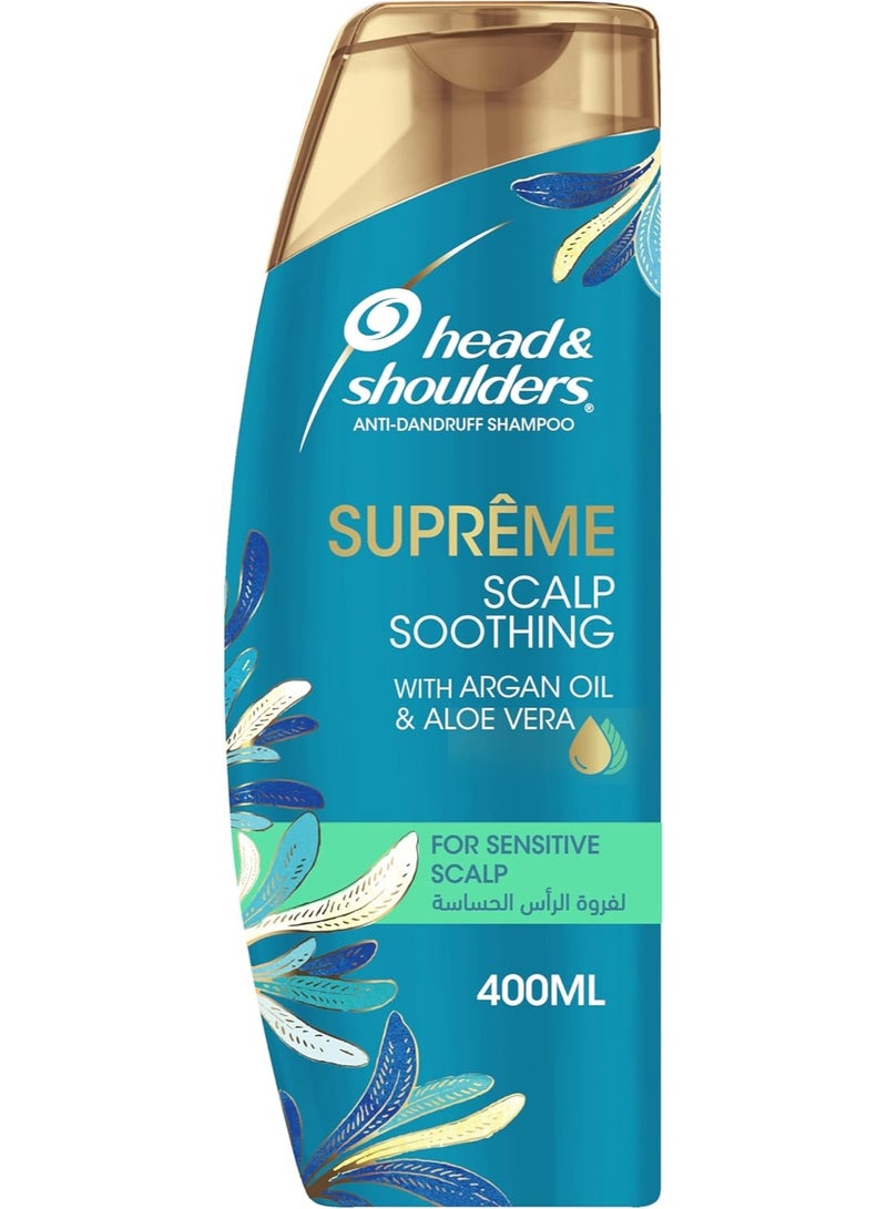 شامبو هيد آند شولدرز سوبريم المضاد للقشرة بزيت الأرغان والصبار لتهدئة فروة الرأس الحساسة، 400 مل